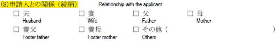申請書の書き方-26-③扶養者の続柄